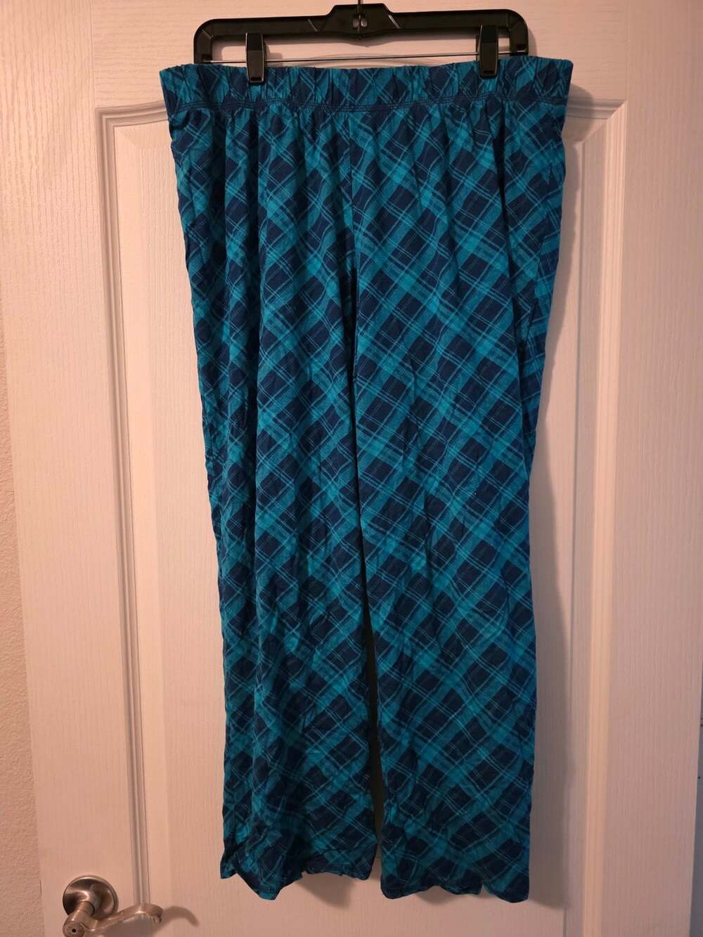 Cacique Pajama Pants Size 18/20 Blue Plaid Sleepwear Lounge